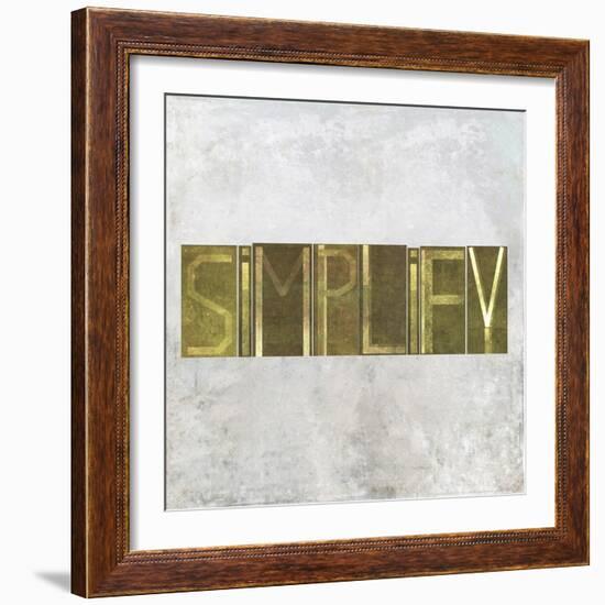 Earthy Background Image And Design Element Depicting The Word "Simplify"-nagib-Framed Art Print