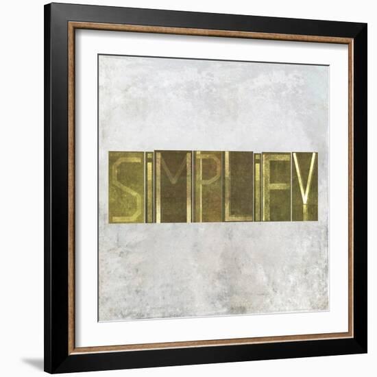 Earthy Background Image And Design Element Depicting The Word "Simplify"-nagib-Framed Art Print