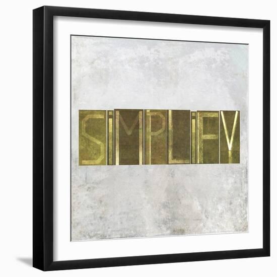 Earthy Background Image And Design Element Depicting The Word "Simplify"-nagib-Framed Art Print