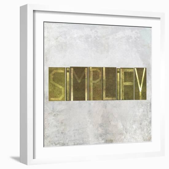 Earthy Background Image And Design Element Depicting The Word "Simplify"-nagib-Framed Art Print