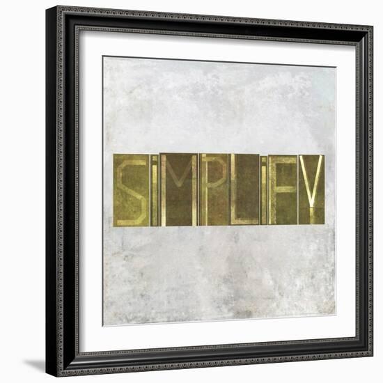 Earthy Background Image And Design Element Depicting The Word "Simplify"-nagib-Framed Art Print