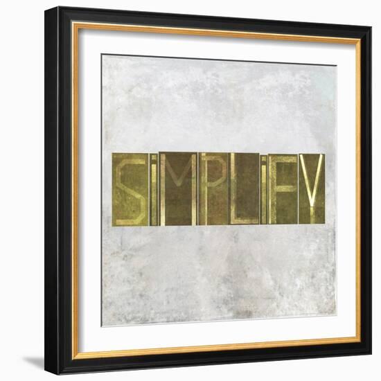 Earthy Background Image And Design Element Depicting The Word "Simplify"-nagib-Framed Art Print