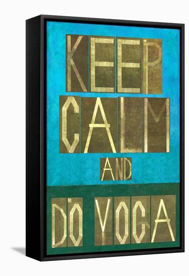 Earthy Background Image and Design Element Depicting the Words Keep Calm and Do Yoga-nagib-Framed Stretched Canvas