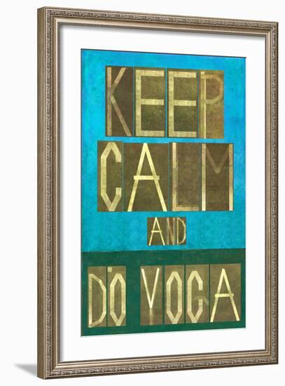 Earthy Background Image and Design Element Depicting the Words Keep Calm and Do Yoga-nagib-Framed Premium Giclee Print
