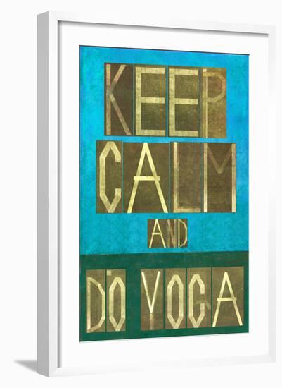 Earthy Background Image and Design Element Depicting the Words Keep Calm and Do Yoga-nagib-Framed Premium Giclee Print