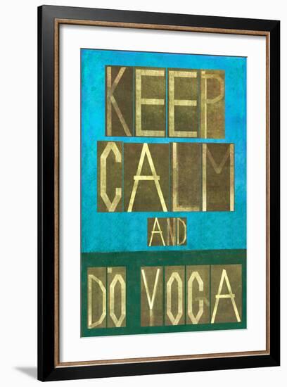 Earthy Background Image and Design Element Depicting the Words Keep Calm and Do Yoga-nagib-Framed Premium Giclee Print