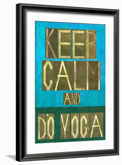 Earthy Background Image and Design Element Depicting the Words Keep Calm and Do Yoga-nagib-Framed Art Print