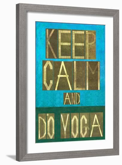 Earthy Background Image and Design Element Depicting the Words Keep Calm and Do Yoga-nagib-Framed Art Print