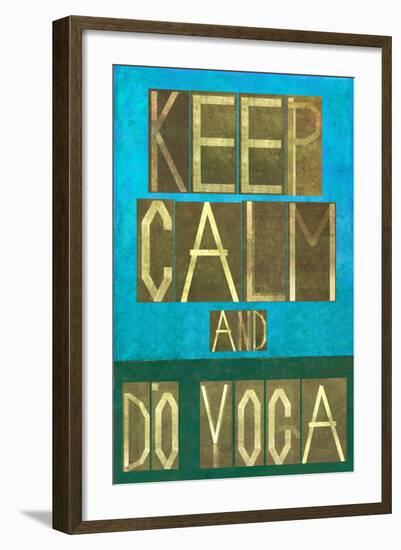 Earthy Background Image and Design Element Depicting the Words Keep Calm and Do Yoga-nagib-Framed Art Print