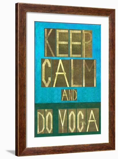 Earthy Background Image and Design Element Depicting the Words Keep Calm and Do Yoga-nagib-Framed Art Print