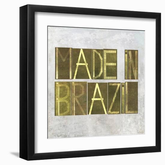 Earthy Background Image And Design Element Depicting The Words "Made In Brazil"-nagib-Framed Art Print