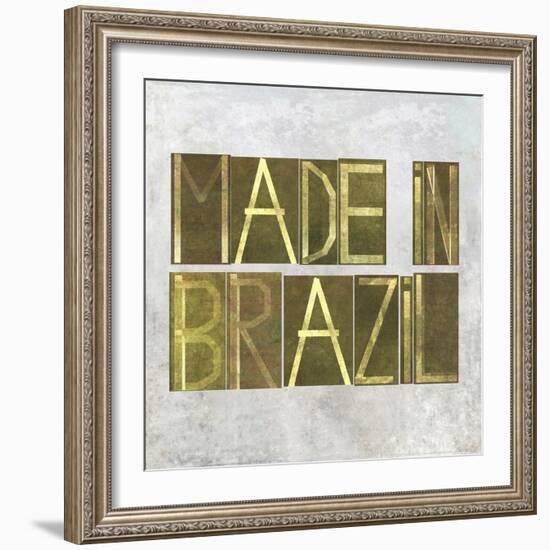 Earthy Background Image And Design Element Depicting The Words "Made In Brazil"-nagib-Framed Art Print