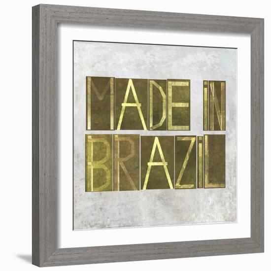 Earthy Background Image And Design Element Depicting The Words "Made In Brazil"-nagib-Framed Art Print