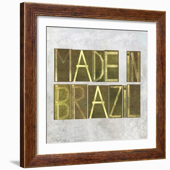 Earthy Background Image And Design Element Depicting The Words "Made In Brazil"-nagib-Framed Art Print