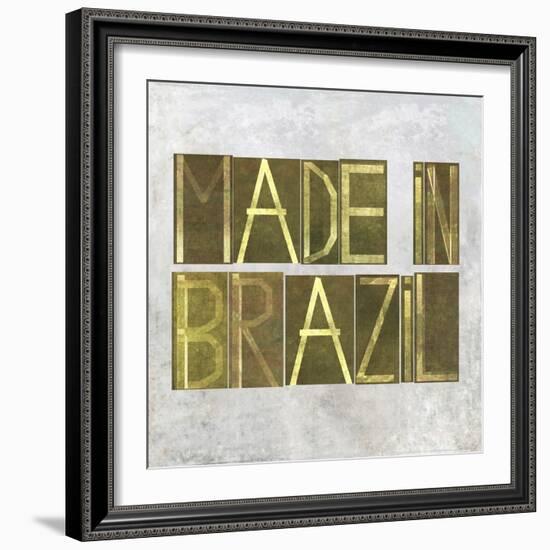 Earthy Background Image And Design Element Depicting The Words "Made In Brazil"-nagib-Framed Art Print