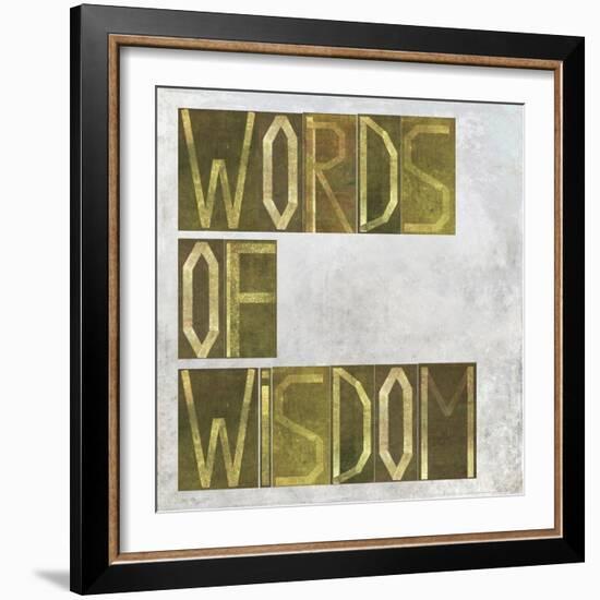 Earthy Background Image And Design Element Depicting The Words "Words Of Wisdom"-nagib-Framed Art Print