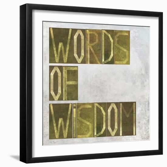 Earthy Background Image And Design Element Depicting The Words "Words Of Wisdom"-nagib-Framed Art Print