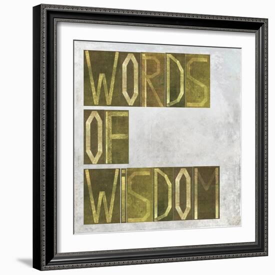 Earthy Background Image And Design Element Depicting The Words "Words Of Wisdom"-nagib-Framed Art Print