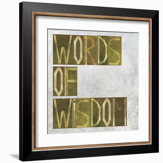 Earthy Background Image And Design Element Depicting The Words "Words Of Wisdom"-nagib-Framed Art Print