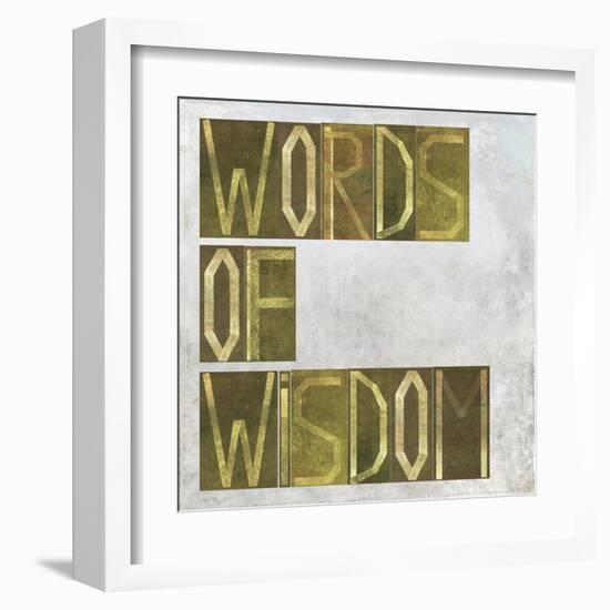 Earthy Background Image And Design Element Depicting The Words "Words Of Wisdom"-nagib-Framed Art Print