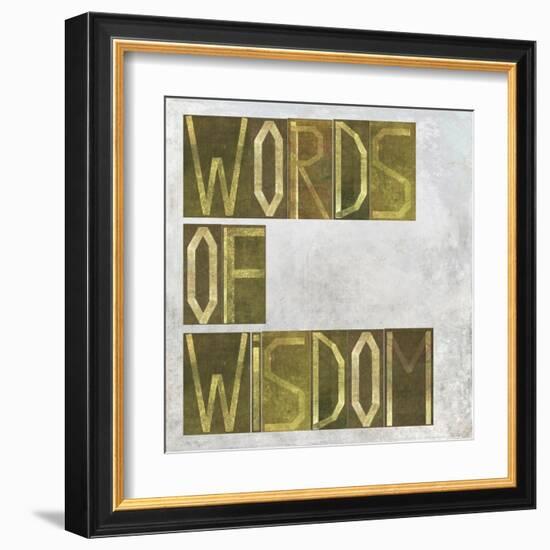 Earthy Background Image And Design Element Depicting The Words "Words Of Wisdom"-nagib-Framed Art Print