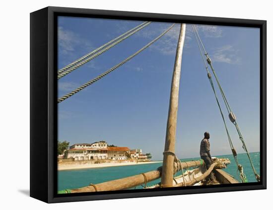 East Africa, Tanzania, Sailing an Arab Dhow in Zanzibar-Paul Harris-Framed Premier Image Canvas