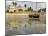 East Africa, Tanzania, Zanzibar, A Boat Moored on the Sands of Bagamoyo-Paul Harris-Mounted Photographic Print