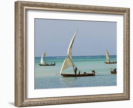 East Africa, Tanzania, Zanzibar, A Traditional Dhow, India, and East Africa-Paul Harris-Framed Photographic Print