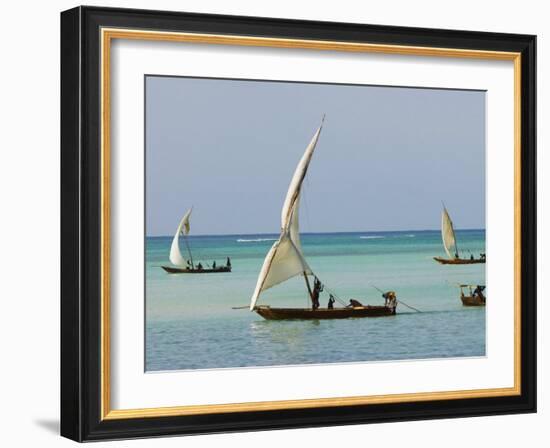 East Africa, Tanzania, Zanzibar, A Traditional Dhow, India, and East Africa-Paul Harris-Framed Photographic Print