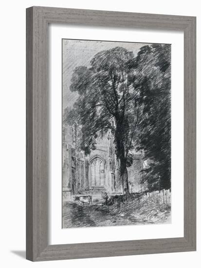 East Bergholt Church: Part of the West End Seen Beyond a Group of Elms, 1925-John Constable-Framed Giclee Print