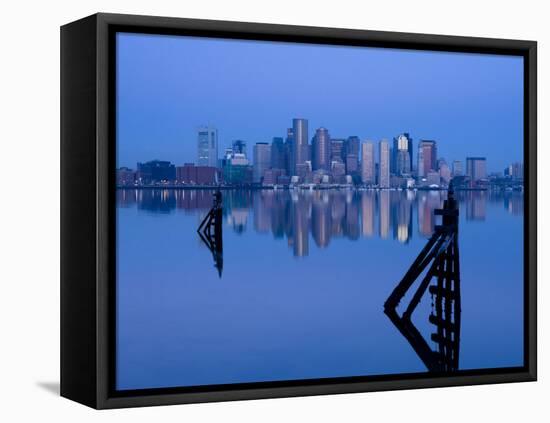 East Boston, Financial District from Logan Airport, Boston, Massachusetts, USA-Walter Bibikow-Framed Premier Image Canvas