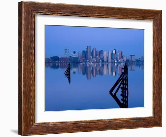 East Boston, Financial District from Logan Airport, Boston, Massachusetts, USA-Walter Bibikow-Framed Photographic Print