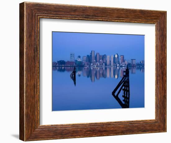 East Boston, Financial District from Logan Airport, Boston, Massachusetts, USA-Walter Bibikow-Framed Photographic Print