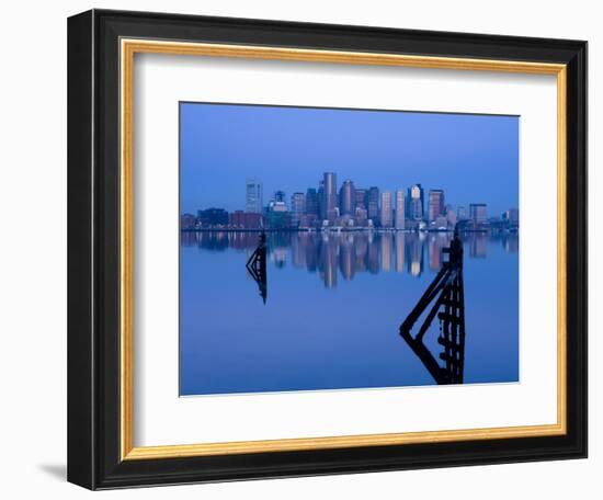 East Boston, Financial District from Logan Airport, Boston, Massachusetts, USA-Walter Bibikow-Framed Photographic Print