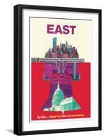 East By Train - Liberty Bell Philadelphia, Washington, New York-David Klein-Framed Art Print