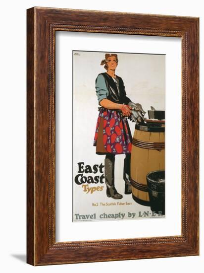 East Coast Types Girl with Fish and Barrel-null-Framed Art Print