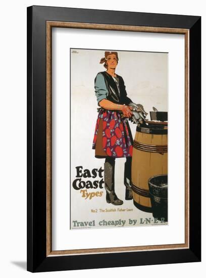East Coast Types Girl with Fish and Barrel-null-Framed Art Print