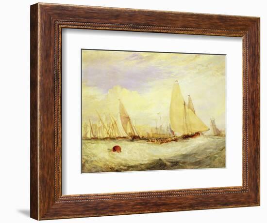 East Cowes Castle, the Seat of J Nash Esq., the Regatta Beating to Windward, 1828-J. M. W. Turner-Framed Giclee Print