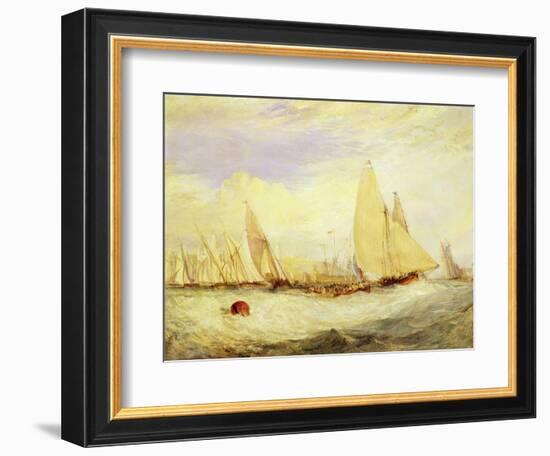 East Cowes Castle, the Seat of J Nash Esq., the Regatta Beating to Windward, 1828-J. M. W. Turner-Framed Giclee Print