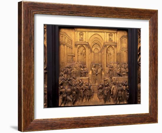 East Door of the Baptistery Near the Duomo, Florence, Tuscany, Italy-Patrick Dieudonne-Framed Photographic Print