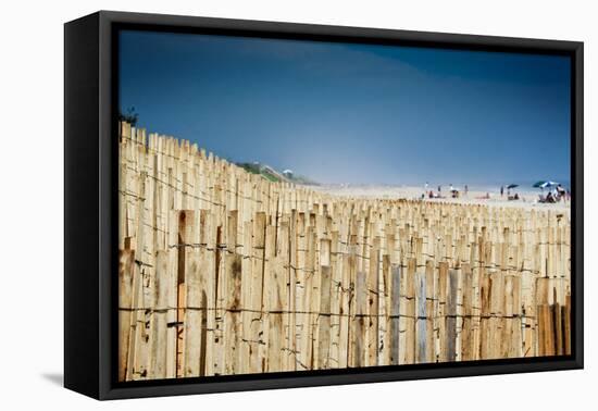 East End Long Island Beach with Fences-null-Framed Stretched Canvas