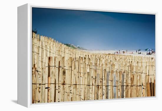 East End Long Island Beach with Fences-null-Framed Stretched Canvas