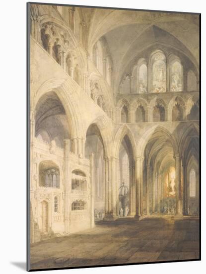 East End of the Nave, Salisbury Cathedral, 1797-J. M. W. Turner-Mounted Giclee Print