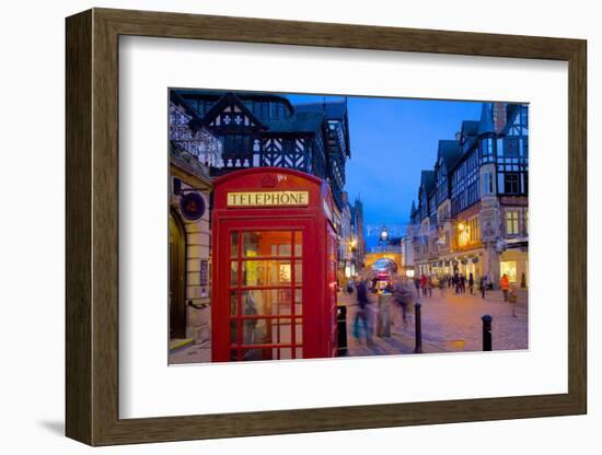 East Gate and Telephone Box at Christmas, Chester, Cheshire, England, United Kingdom, Europe-Frank Fell-Framed Photographic Print