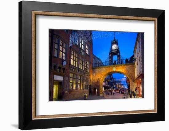 East Gate Clock at Christmas, Chester, Cheshire, England, United Kingdom, Europe-Frank Fell-Framed Photographic Print