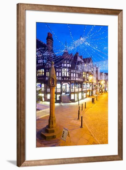 East Gate Street at Christmas, Chester, Cheshire, England, United Kingdom, Europe-Frank Fell-Framed Photographic Print