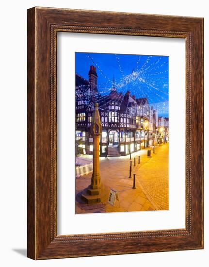 East Gate Street at Christmas, Chester, Cheshire, England, United Kingdom, Europe-Frank Fell-Framed Photographic Print