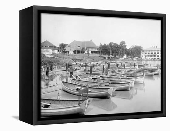East Grand Rapids, Mich., Lakeside Club from Waterside, Reeds Lake-null-Framed Stretched Canvas