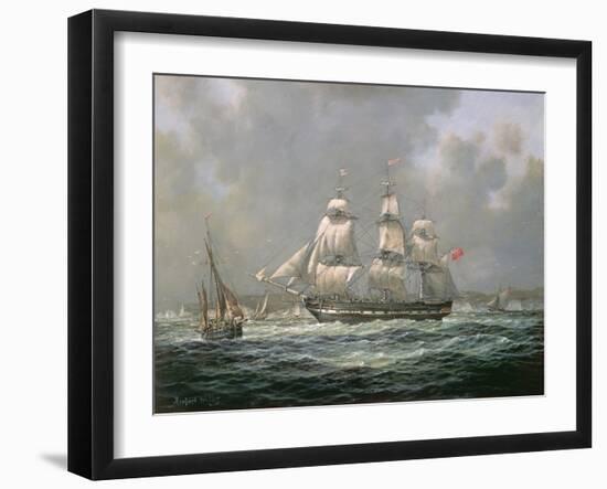 East Indiaman H.C.S. "Thomas Coutts" Off the Needles, Isle of Wight-Richard Willis-Framed Giclee Print