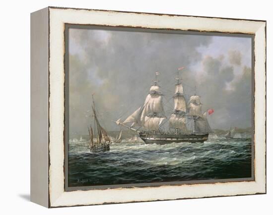 East Indiaman H.C.S. "Thomas Coutts" Off the Needles, Isle of Wight-Richard Willis-Framed Premier Image Canvas